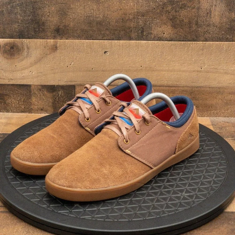 EMERICA FIGUEROA MENS ATHLETIC SHOES RETRO SKATE SNEAKERS BROWN LOW SIZE 10